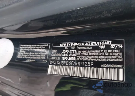 2015 Mercedes-Benz S 550 4Matic из США, поврежденный, VIN WDDXJ8FB6FA001259